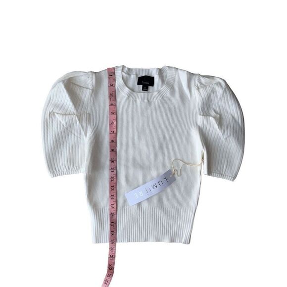 Lumière Puff-Sleeve Ribbed Knit Tee - Picture 8 of 10